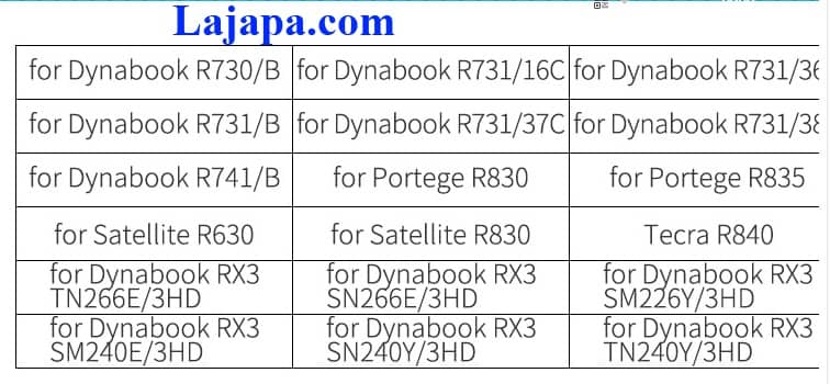 Pin Laptop Toshiba dynabook RX3, R730, R731, R732, R742Portege R700, R830, R930, R630, R835, R840, R845 pin máy tính toshiba